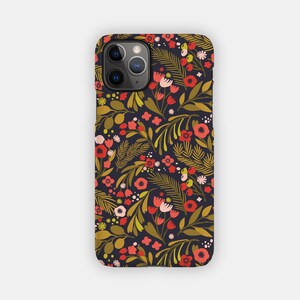 OLIVE STEMS iPhone Case - Olive Green Floral Design for your Apple iPhone 15 14 13 12 11 - Flowery Tough iPhone Case