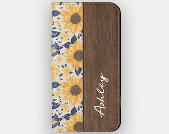 Sunflower Field Floral Inspired Wallet Case for Samsung S26, S25, S24, iPhone 18, 17