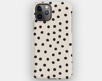 Cream Dots Abstract Phone Case for Apple iPhone 17, 16, 15, 14. MagSafe Option