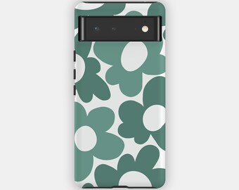 GREEN BLOOMS Phone Case - Green Abstract Petal Design for your Google Pixel 8 Pixel 8 Pro 7 6 5 - Chic Durable Phone Case