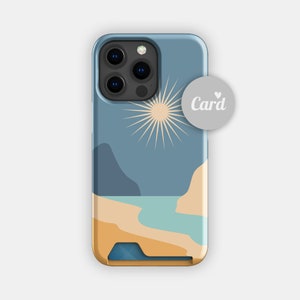 Custodia porta carte Winter Beach Bold / Custodia porta carte Bold Abstract / Compatibile con iPhone 16, 15 Pro Max, 14, 13, Samsung Galaxy S22, S21 Plus