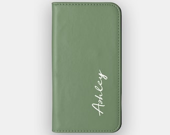 Sage Green Abstract Colour Wallet Phone Case for iPhone 17, 16, 15, Samsung S26
