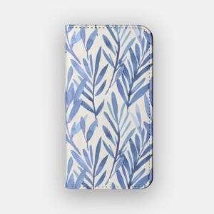 Sky Stems Floral Watercolour Wallet Phone Case for iPhone 17, 16, 15, Samsung S26