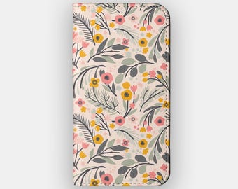 Fresh Meadows Floral Botanical Wallet Case for iPhone 18, 17, 16, Samsung S26, S25