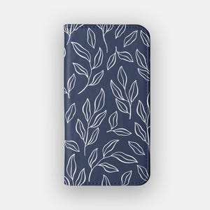 Funda billetera con diseño de Bosque de Medianoche / Funda protectora abstracta con diseño llamativo / Compatible con iPhone 16, 15, 14 y 13, y Samsung Galaxy S25, S24, S23 y S22
