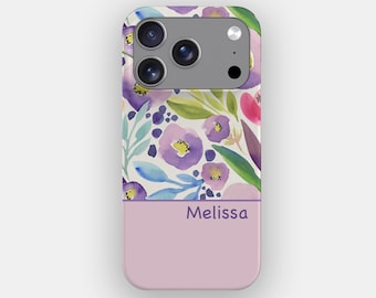 Bold Violet Pastel Floral Phone Case | for iPhone 17 Pro Max, 16, 15, 14, Samsung S26 Ultra, S25, S24, S23, Pixel 10 Pro, 9, 8
