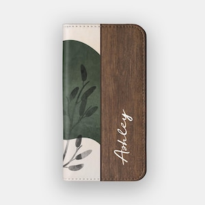 Autumn Views Floral Wallet Case | Abstract Flower Protective Folio | Fits iPhone 16, 15, 14, 13, Samsung Galaxy S25, S24, S23, S22