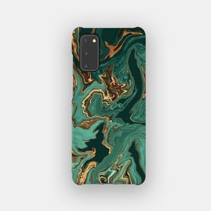 Emerald Shine Stylish Phone Case | Green Marble Tough Case | Fits Samsung Galaxy S25, S24 Ultra, S23, S22 Plus, S21, S20