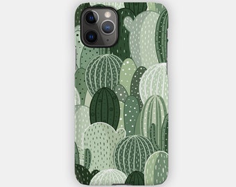 CACTUS FIELD iPhone Case - Green Cactus Design for your Apple iPhone 15 14 13 12 11 - Flowery Protective iPhone Case