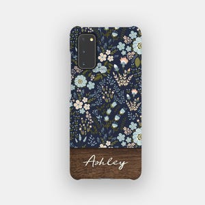 Navy Scattering Phone Case: For Samsung S25, S24, S23, S22. Soft Watercolour Floral