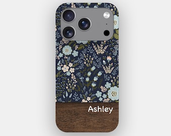 Navy Scattering Botanical Floral Phone Case for iPhone 17, Air, 16, 15, 14, 13