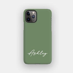 Sage Green Phone Case - Solid Colour Abstract iPhone 16 Case | For iPhone 16, iPhone 15, iPhone 14, iPhone 13 - MagSafe Option
