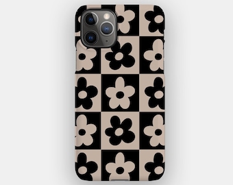Black Petals Abstract Phone Case for Apple iPhone 17, 16, 15, 14. MagSafe Option