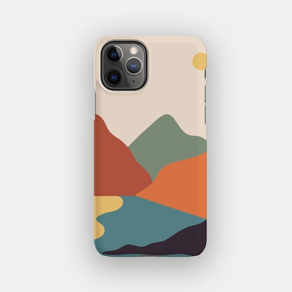 Funda para teléfono con diseño abstracto de paisaje fluvial de colores / para Pixel 10 Pro, 9, 8, iPhone 17 Pro Max, 16, 15, 14, Samsung S26 Ultra, S25, S24, S23