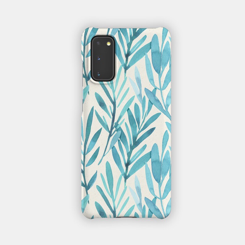 EMERALD LEAVES Phone Case Green Flowery Design for your Samsung Galaxy S24 S23 S22 S21 Flowery Premium Phone Case image 1