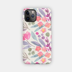 COLORED SEEDS iPhone Case - Soft Florals Design for your Apple iPhone 15 14 13 12 11 - Botanical Protective iPhone Case