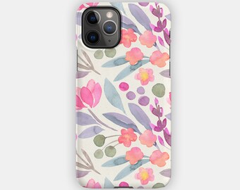 COLORED SEEDS iPhone Case - Soft Florals Design for your Apple iPhone 15 14 13 12 11 - Botanical Protective iPhone Case