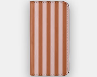 Capa carteira para celular Melba Lines com estampa abstrata de listras para iPhone 17, 16, 15 e Samsung S26.