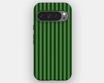 Green Lines Classic Striped Phone Case | for Pixel 10 Pro, 9, 8, iPhone 17 Pro Max, 16, 15, 14, Samsung S26 Ultra, S25, S24, S23