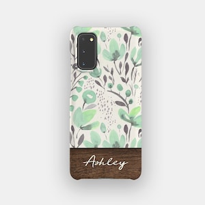 Fresh Mint Floral Phone Case | Watercolour Flower Slim Case | Fits Samsung Galaxy S25, S24 Ultra, S23, S22 Plus, S21, S20