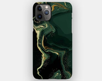 Funda para iPhone 17, 16, 15 y 14 con diseño de mármol Emerald River. Opción MagSafe.