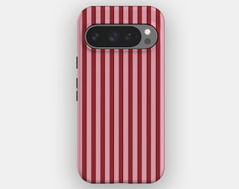 Cherry Lines Classic Striped Phone Case | for Pixel 10 Pro, 9, 8, iPhone 17 Pro Max, 16, 15, 14, Samsung S26 Ultra, S25, S24, S23