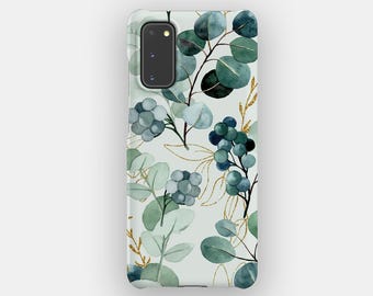 Eucalyptus Leaves Floral Phone Case for Samsung Galaxy S26, S25, S24, S23. Tough Option