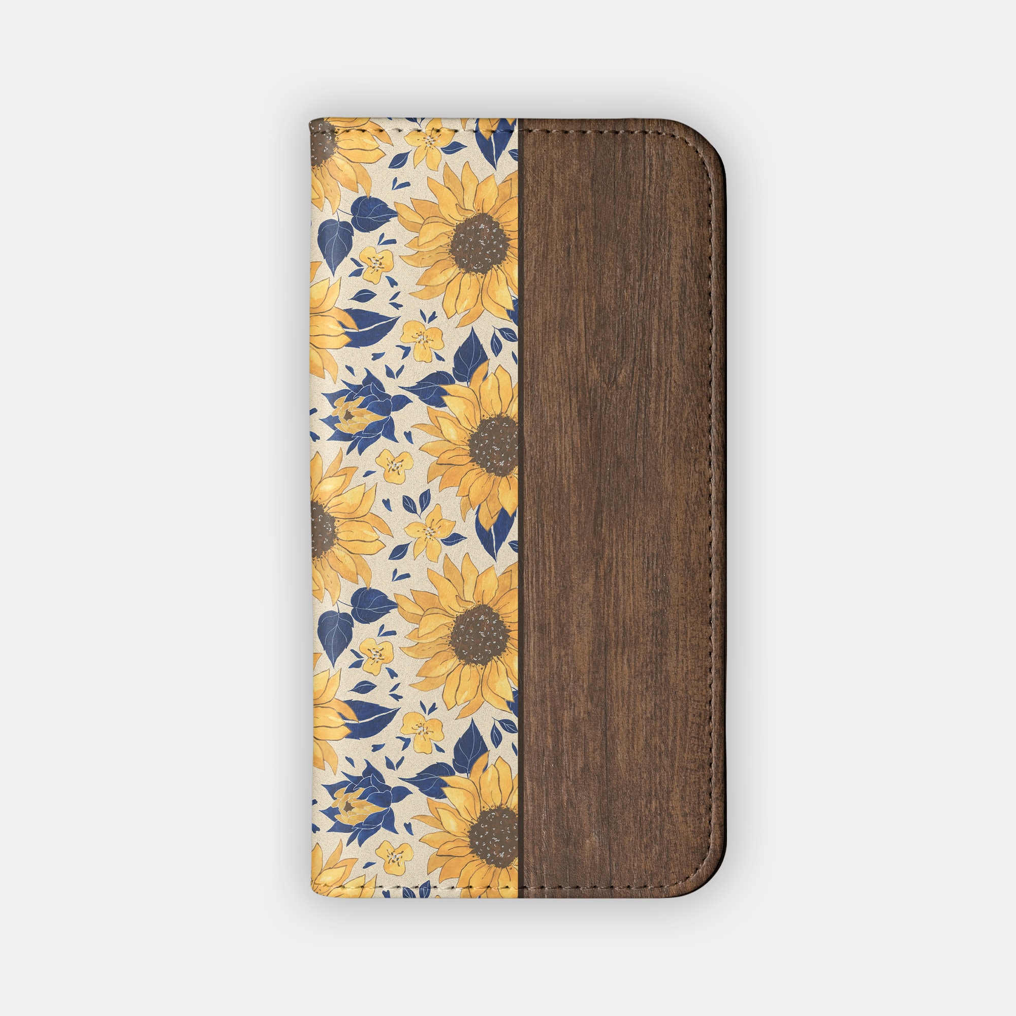 Sunflower Phone Wallet, Stick on Card Holder, Vegan, ID Holder