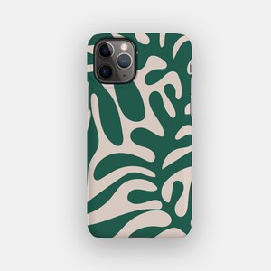 Capa para celular com estampa abstrata de crescimento verde para Apple iPhone 17, 16, 15 e 14. Opção MagSafe.