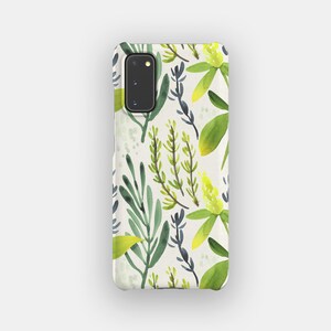 Gracefully Green Floral Phone Case | Soft Watercolour Tough Case | Fits Samsung Galaxy S25, S24 Ultra, S23, S22 Plus, S21, S20