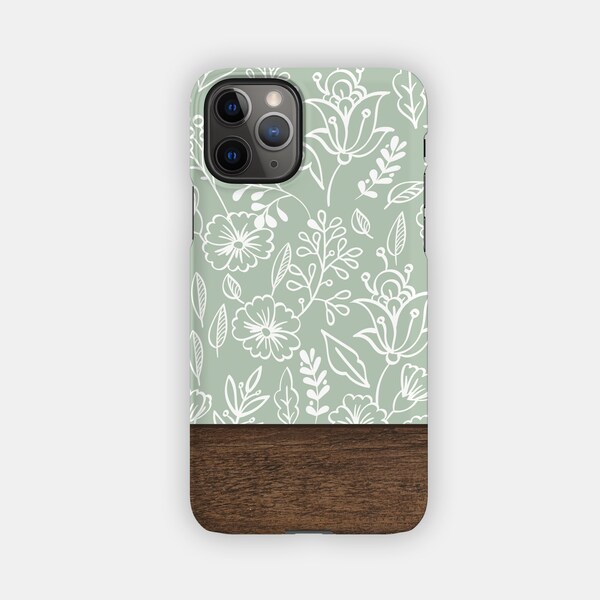 SAGE WOOD Phone Case | Available for iPhone 15 iPhone 14 iPhone 13 12 11 SE, Pixel 8 7 6 | Chic Premium Phone Case