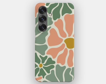 Peach Floral Abstract Pattern Phone Case | for Samsung S26 Ultra, S25, S24, S23, iPhone 17 Pro Max, 16, 15, 14, Pixel 10 Pro, 9, 8