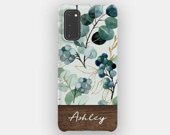 Eucalyptus Leaves Floral Phone Case for Samsung Galaxy S26, S25, S24, S23. Tough Option