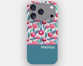 Crimson Seeds Botanical Floral Phone Case | for iPhone 17 Pro Max, 16, 15, 14, Samsung S26 Ultra, S25, S24, S23, Pixel 10 Pro, 9, 8