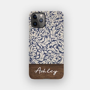 Indigo Swish Phone Case - Organic Flower Floral Cover | For iPhone 16 15 14 13 - Samsung Galaxy S24 S23 S22 - Google Pixel 9 8