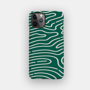Green Lines Phone Case - Minimalist Line Abstract iPhone 16 Case | For iPhone 16, iPhone 15, iPhone 14, iPhone 13 - MagSafe Option