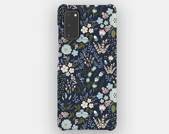 Navy Scattering Floral Phone Case for Samsung Galaxy S26, S25, S24, S23. Tough Option