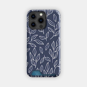 Estuche para tarjetas con diseño de bosque de medianoche / Estuche para tarjetas con diseño abstracto llamativo / Compatible con iPhone 16, 15 Pro Max, 14, 13, Samsung Galaxy S22, S21 Plus