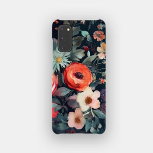 Table Bloom Floral Phone Case | Dark Flower Slim Case | Fits Samsung Galaxy S25, S24 Ultra, S23, S22 Plus, S21, S20