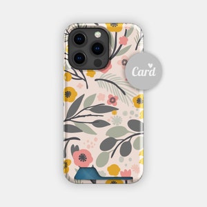 porte-cartes floral Fresh Walks | Porte-cartes audacieux fleur | Compatible avec les iPhone 16, 15 Pro Max, 14, 13, Samsung Galaxy S22, S21 Plus