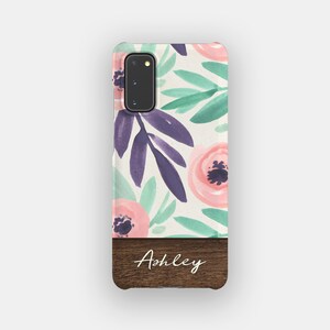 Mauve Sprig Floral Phone Case | Bold Flower Tough Case | Fits Samsung Galaxy S25, S24 Ultra, S23, S22 Plus, S21, S20