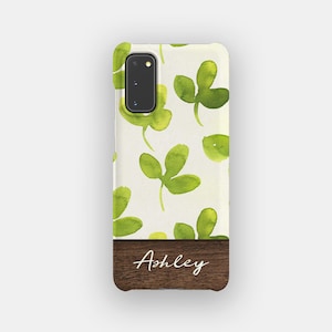 Emerald Clover Floral Phone Case | Pastel Flower Shock Resistant Case | Fits Samsung Galaxy S25, S24 Ultra, S23, S22 Plus, S21, S20