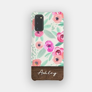 Sage Leaves Floral Phone Case | Bold Flower Shock Resistant Case | Fits Samsung Galaxy S25, S24 Ultra, S23, S22 Plus, S21, S20