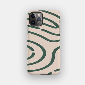 Green Lines Phone Case - Minimalist Line Abstract iPhone 16 Case | For iPhone 16, iPhone 15, iPhone 14, iPhone 13 - MagSafe Option