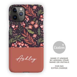 ROSE FOREST iPhone Case Floral and Block Terracotta Design for your Apple iPhone 15 14 13 12 11 Floral Protective iPhone Case image 3