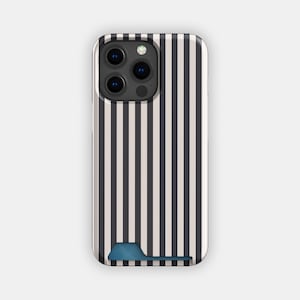porte-cartes à rayures Night Lines | mince à rayures minimalistes | Compatible avec les iPhone 16, 15 Pro Max, 14, 13, Samsung Galaxy S22, S21 Plus