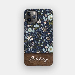 Navy Scattering Phone Case - Soft Watercolour Floral iPhone 16 Case | For iPhone 16, iPhone 15, iPhone 14, iPhone 13 - MagSafe Option