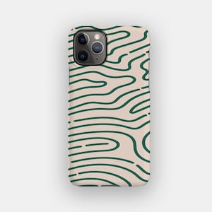 Green Lines Phone Case - Minimalist Line Abstract iPhone 16 Case | For iPhone 16, iPhone 15, iPhone 14, iPhone 13 - MagSafe Option