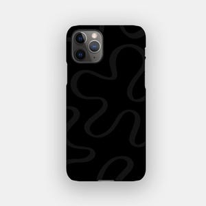Funda para teléfono con diseño abstracto ondulado de remolinos oscuros / para iPhone 17 Pro Max, 16, 15, 14, Samsung S26 Ultra, S25, S24, S23, Pixel 10 Pro, 9, 8