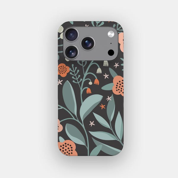 Funda para teléfono Blue Wilt Botanical Floral / para iPhone 17 Pro Max, 16, 15, 14, Samsung S26 Ultra, S25, S24, S23, Pixel 10 Pro, 9, 8